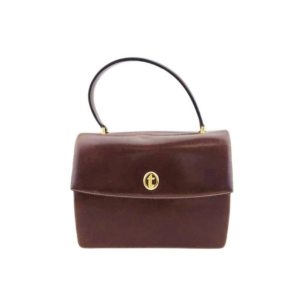 a.testoni Handbag Brown gold Women Authentic secondhand